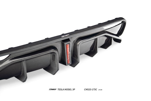 Tesla Model 3 Performance 2024-ON with Aftermarket Parts - V1 Rear Diffuser Carbon Fiber / FRP from CMST Tuning