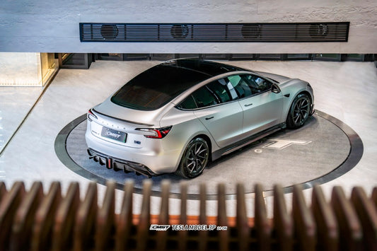 Tesla Model 3 Performance 2024-ON with Aftermarket Parts - V1 Rear Diffuser Carbon Fiber / FRP from CMST Tuning
