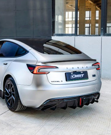 Tesla Model 3 Performance 2024-ON with Aftermarket Parts - V1 Rear Diffuser Carbon Fiber / FRP from CMST Tuning