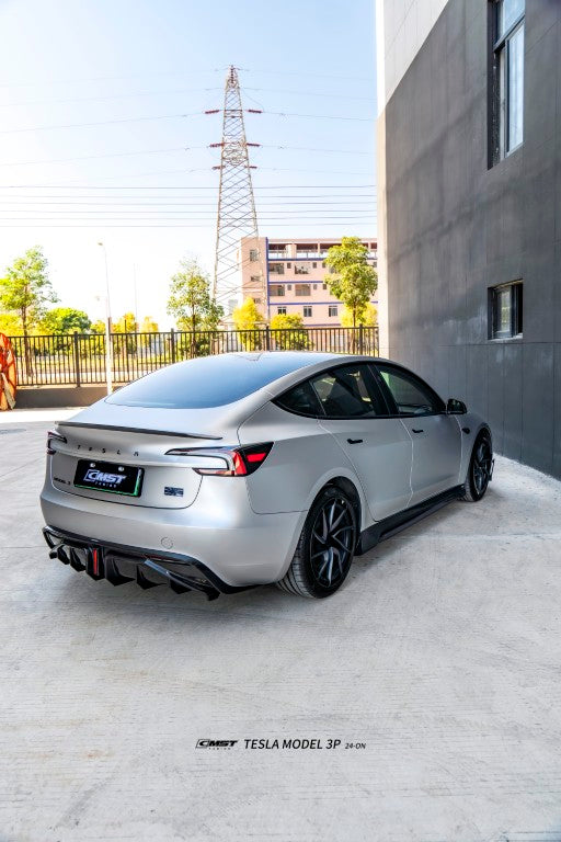 Tesla Model 3 Performance 2024-ON with Aftermarket Parts - V1 Rear Diffuser Carbon Fiber / FRP from CMST Tuning
