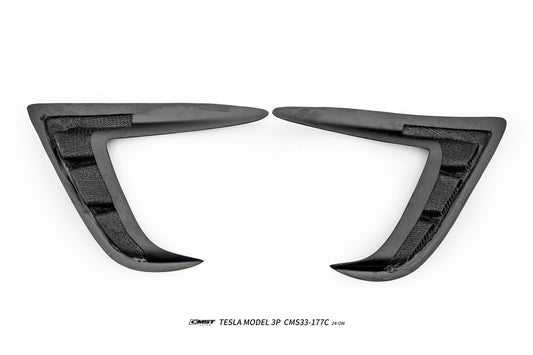 Tesla Model 3 Performance 2024-ON with Aftermarket Parts - Upper Valences Carbon Fiber / FRP from CMST Tuning