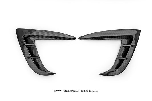 Tesla Model 3 Performance 2024-ON with Aftermarket Parts - Upper Valences Carbon Fiber / FRP from CMST Tuning