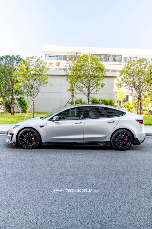 Tesla Model 3 Performance 2024-ON with Aftermarket Parts - V2 Rear Diffuser &  Canards Carbon Fiber / FRP from CMST Tuning