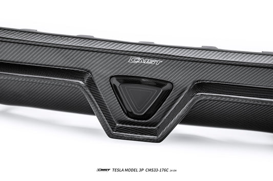 Tesla Model 3 Performance 2024-ON with Aftermarket Parts - V2 Rear Diffuser &  Canards Carbon Fiber / FRP from CMST Tuning