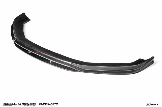 Tesla Model S 2nd Gen 2016 2017 2018 2019 2020 2021&nbsp;with Aftermarket Parts - Front Lip Splitter Carbon Fiber / FRP from CMST Tuning