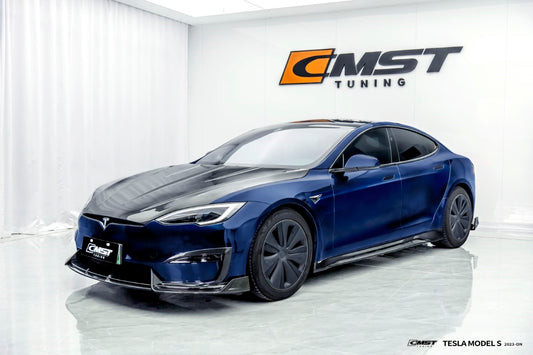 Tesla Model S 3rd Gen late 2021 2022 2023 2024 with Aftermarket Parts - Side Skirts Carbon Fiber / FRP from CMST Tuning