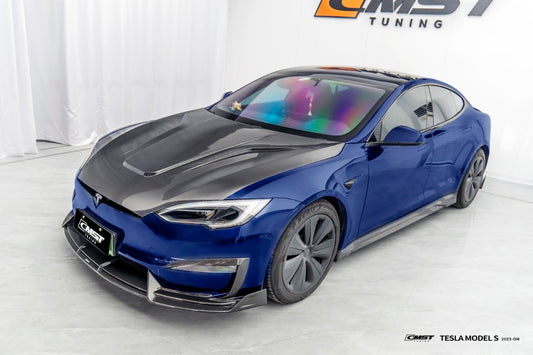 Tesla Model S 3rd Gen late 2021 2022 2023 2024 with Aftermarket Parts - Side Skirts Carbon Fiber / FRP from CMST Tuning