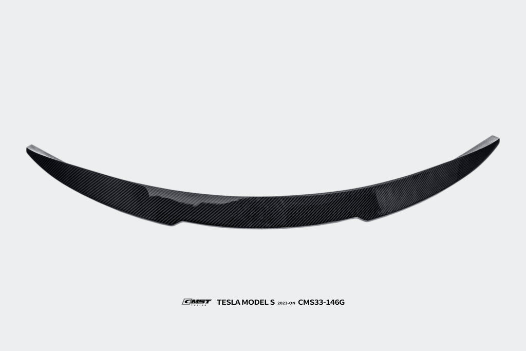 Tesla Model S 3rd Gen late 2021 2022 2023 2024 with Aftermarket Parts - Rear Spoiler Carbon Fiber / FRP from CMST Tuning