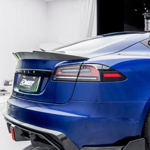 Tesla Model S 3rd Gen late 2021-ON with Aftermarket Parts - Pre-preg Carbon Fiber & FRP Rear Spoiler from CMST Tuning