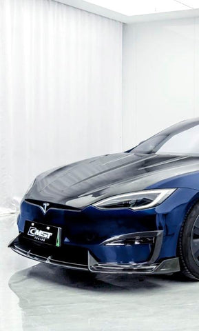 Tesla Model S 3rd Gen late 2021-ON with Aftermarket Parts - Carbon Fiber & FRP Front Canards from CMST Tuning