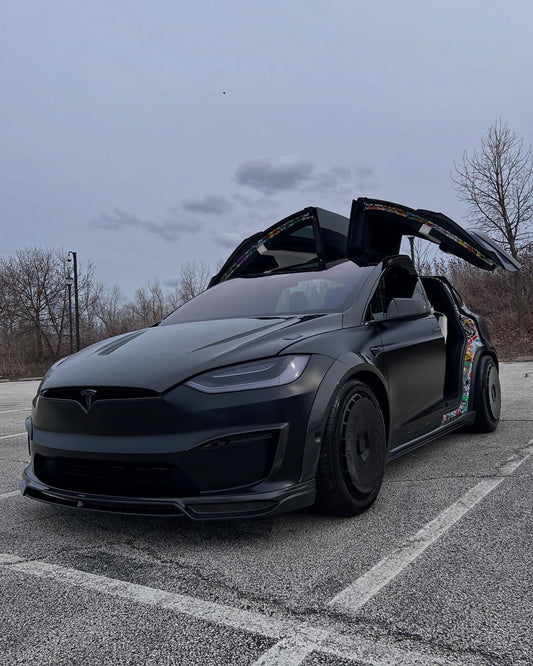 Tesla Model X P100D 100D 90D 75D 60D Performance Long Range Base 2016 2017 2018 2019 2020 2021 with Aftermarket Parts - Upper Valences Carbon Fiber / FRP from CMST Tuning