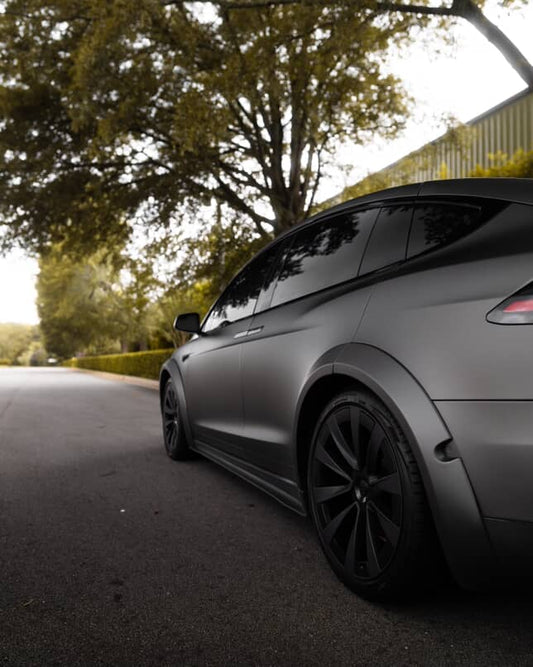 Tesla Model X Plaid Long Range Base 2022 2023 2024 Without sensors with Aftermarket Parts - Widebody Wheel Arches Carbon Fiber / FRP from CMST Tuning