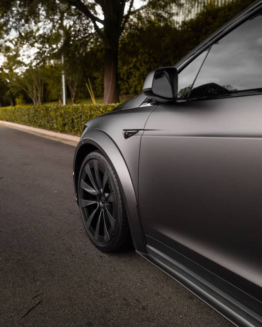 Tesla Model X Plaid Long Range Base 2022 2023 2024 Without sensors with Aftermarket Parts - Widebody Wheel Arches Carbon Fiber / FRP from CMST Tuning