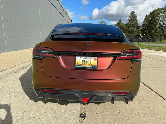 Tesla Model X P100D 100D 90D 75D 60D Performance Long Range Base 2016-2021 with Aftermarket Parts - Rear Diffuser Carbon Fiber / FRP from CMST Tuning