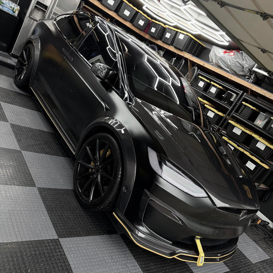 Tesla Model X P100D 100D 90D 75D 60D Performance Long Range Base 2016 2017 2018 2019 2020 2021 with Aftermarket Parts - Upper Valences Carbon Fiber / FRP from CMST Tuning