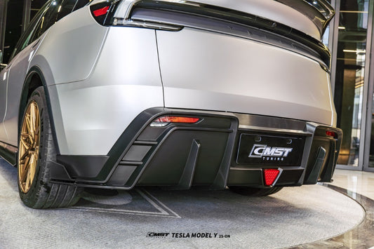 Tesla Model Y Juniper 2026-ON with Aftermarket Parts - V5 Rear Diffuser PP Polypropylene from CMST Tuning