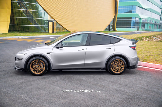 Tesla Model Y Juniper 2026-ON with Aftermarket Parts - V5 Side Skirts PP Polypropylene from CMST Tuning
