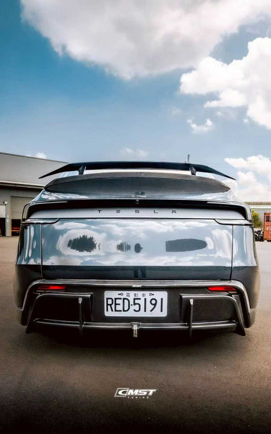 Tesla Model Y Juniper 2026-ON with Aftermarket Parts - V2 Rear Diffuser Carbon Fiber / FRP from CMST Tuning