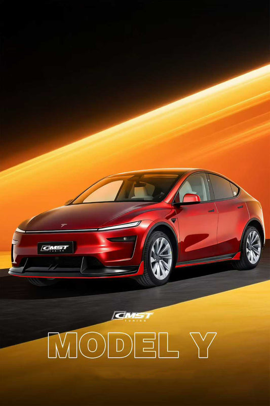 Tesla Model Y Juniper 2026-ON with Aftermarket Parts - V6 Front Lip PP Polypropylene from CMST Tuning