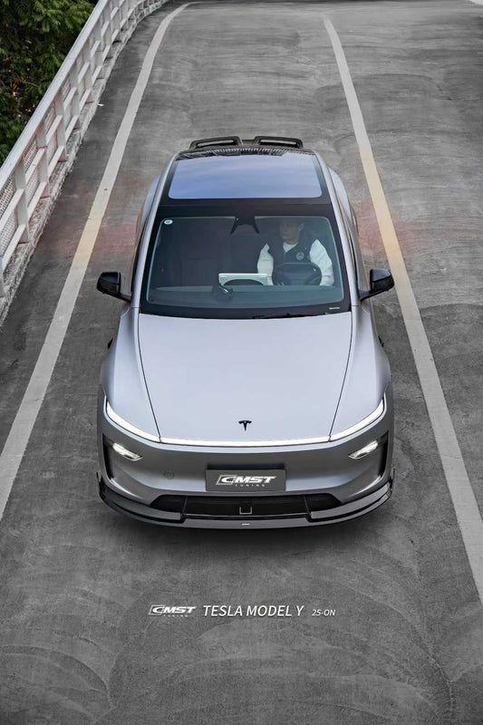 Tesla Model Y Juniper 2026-ON with Aftermarket Parts - V6 Front Lip PP Polypropylene from CMST Tuning