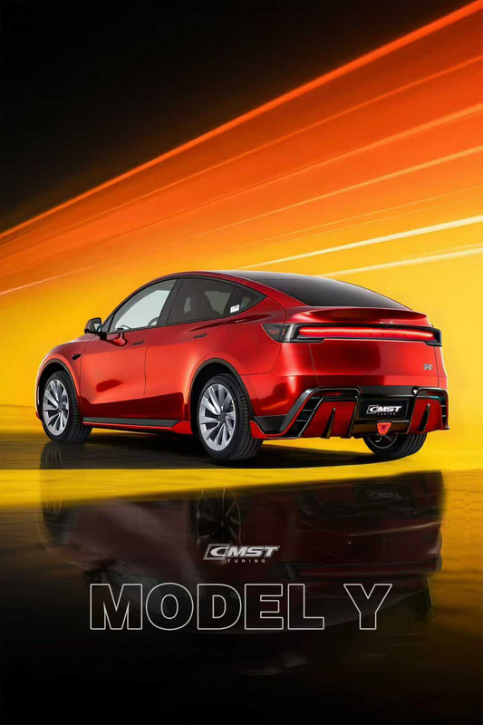 Tesla Model Y Juniper 2026-ON with Aftermarket Parts - V5 Rear Diffuser PP Polypropylene from CMST Tuning