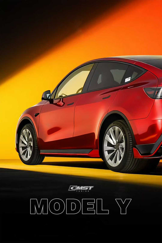 Tesla Model Y Juniper 2026-ON with Aftermarket Parts - V5 Side Skirts PP Polypropylene from CMST Tuning