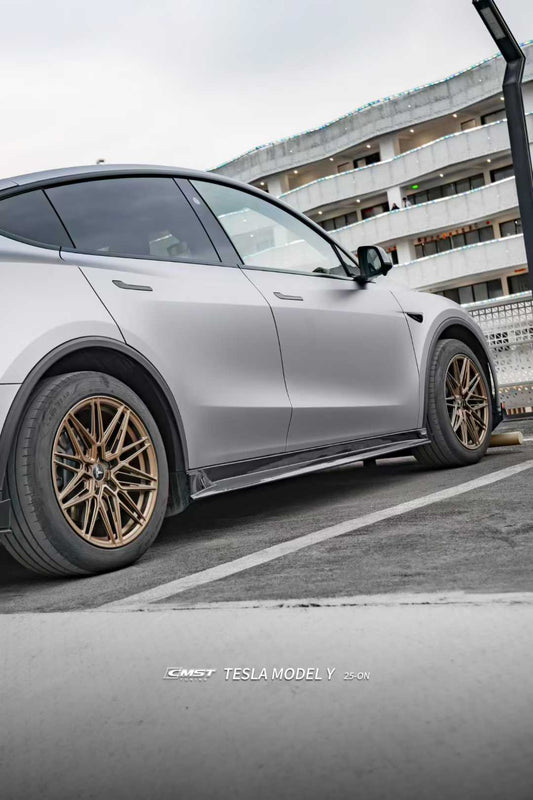 Tesla Model Y Juniper 2026-ON with Aftermarket Parts - V5 Side Skirts PP Polypropylene from CMST Tuning