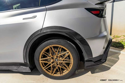 Tesla Model Y Juniper Base Performance 2026-ON with Aftermarket Parts - Widebody Fender Flares Wheel Arches Carbon Fiber / FRP from CMST Tuning