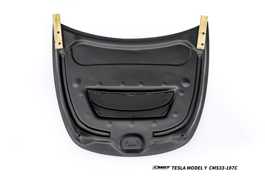 Tesla Model Y Performance AWD Long Range RWD Standard 2020 2021 2022 2023 2024 2025 with Aftermarket Parts - V6 Hood Carbon Fiber / FRP from CMST Tuning