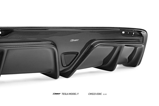 Tesla Model Y Performance AWD Long Range RWD Standard 2020 2021 2022 2023 2024 with Aftermarket Parts - V2 Rear Diffuser Carbon Fiber / FRP from CMST Tuning