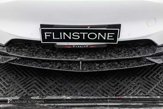 Tesla Model Y Performance AWD Long Range RWD Standard 2020-ON with Aftermarket Parts - V3 Style Front Lip Splitter Carbon Fiber / FRP from CMST Tuning