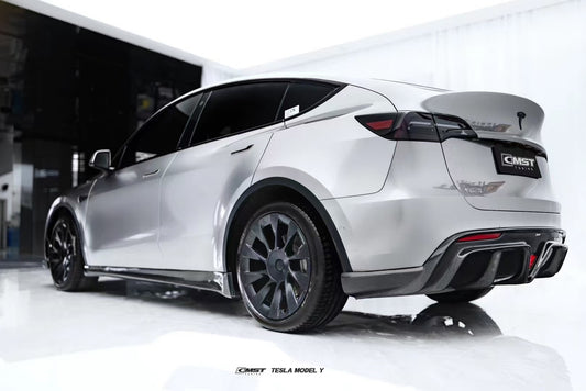 Tesla Model Y Performance AWD Long Range RWD Standard 2020-ON with Aftermarket Parts - V2 Style Rear Diffuser Carbon Fiber / FRP from CMST Tuning