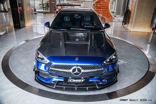 Mercedes Benz C-Class C43 AMG C300 (with sport-package bumper) W206 S206 2021-ON with Aftermarket Parts - Upper Valences Carbon Fiber / FRP from CMST Tuning