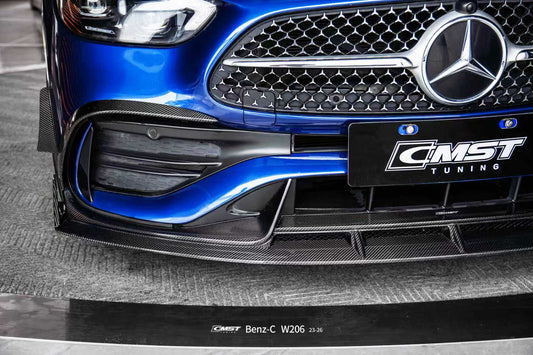 Mercedes Benz C-Class C43 AMG C300 (with sport-package bumper) W206 S206 2021-ON with Aftermarket Parts - Upper Valences Carbon Fiber / FRP from CMST Tuning