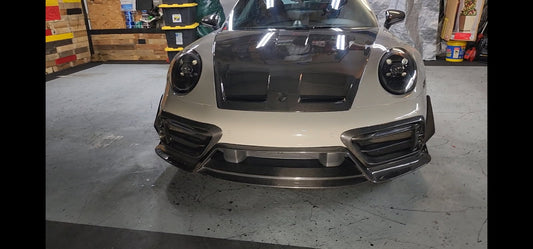 Porsche 992 992.1 Carerra Base/S/T/4/4S/Targa 4/Targa 4S/GTS (Sport Design Aerokit Package only) 2020 2021 2022 2023 2024 with Aftermarket Parts - Upper Valences Carbon Fiber/FRP from CMST Tuning