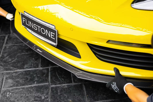 Porsche 718 Cayman Boxster Base S T 2017-ON with Aftermarket Parts - V1 Style Front Lip Splitter Carbon Fiber / FRP from CMST Tuning
