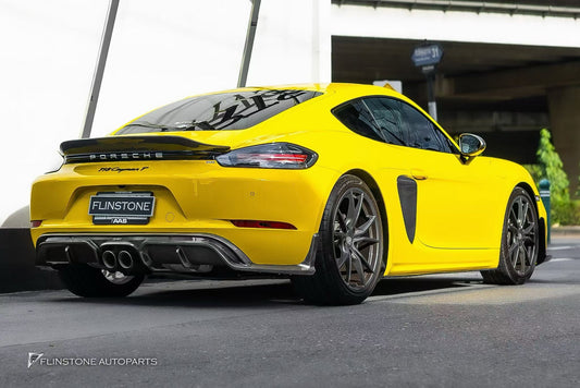 Porsche 718 Boxster Base S T GTS 2017-ON with Aftermarket Parts - V1 Style Rear Spoiler Carbon Fiber / FRP from CMST Tuning