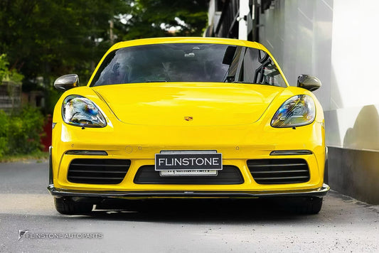 Porsche 718 Cayman Boxster Base S T 2017-ON with Aftermarket Parts - V1 Style Front Lip Splitter Carbon Fiber / FRP from CMST Tuning