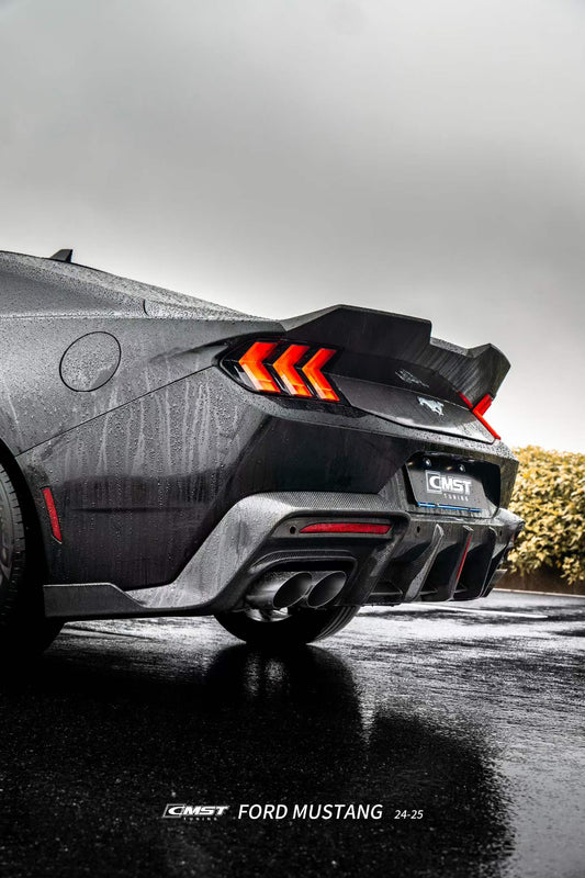 Ford Mustang S650 2.3 Ecoboost 5.0 GT Dark Horse 2024-ON with Aftermarket Parts - V1 Rear Diffuser Carbon Fiber / FRP from CMST Tuning