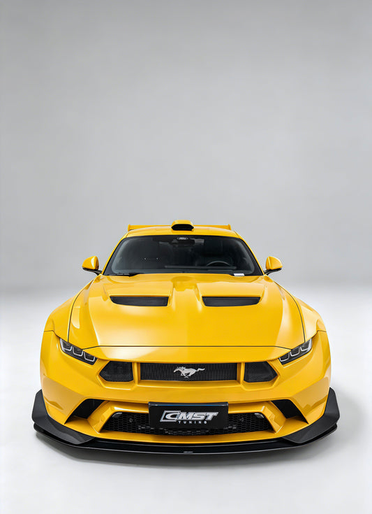 Ford Mustang S650 2.3 Ecoboost 5.0 GT Dark Horse 2024-ON with Aftermarket Parts - V1 GTD Style Hood Carbon Fiber / FRP from CMST Tuning