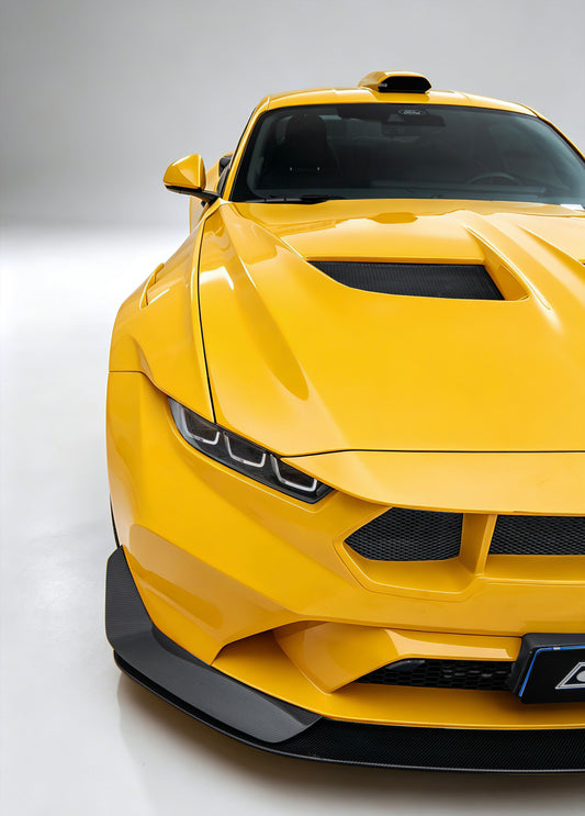 Ford Mustang S650 2.3 Ecoboost 5.0 GT Dark Horse 2024-ON with Aftermarket Parts - V1 GTD Style Hood Carbon Fiber / FRP from CMST Tuning