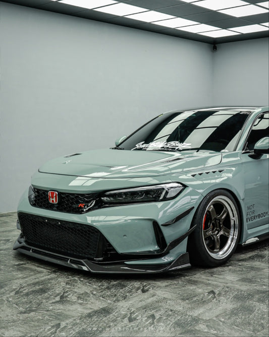Honda Civic Type-R FL5 2023 2024 with Aftermarket Parts - V1 Hood Bonnet Carbon Fiber from CMST Tuning