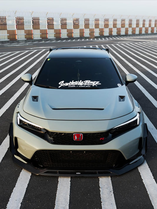 Honda Civic Type-R FL5 2023 2024 with Aftermarket Parts - V1 Hood Bonnet Carbon Fiber from CMST Tuning