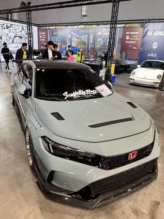 Honda Civic Type-R FL5 2023 2024 with Aftermarket Parts - V1 Hood Bonnet Carbon Fiber from CMST Tuning