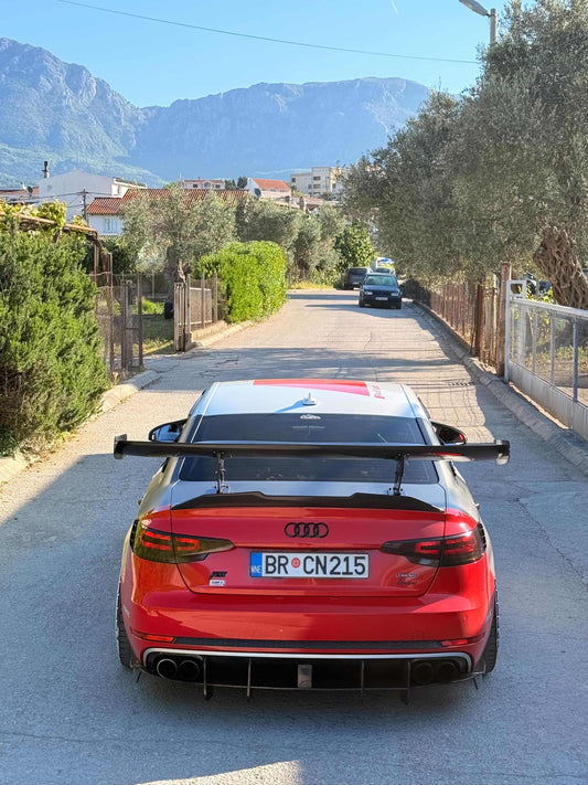 Audi RS3 S3 A3 8V/8V.5 2014 2015 2016 2017 2018 2019 2020 with Aftermarket Parts - V1 Style Rear Wing Carbon Fiber from CMST Tuning