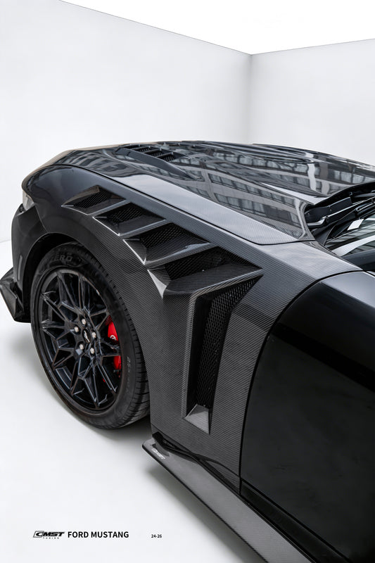 Ford Mustang S650 2.3 Ecoboost 5.0 GT Dark Horse 2024-ON with Aftermarket Parts - V1 Side Skirts Carbon Fiber / FRP from CMST Tuning