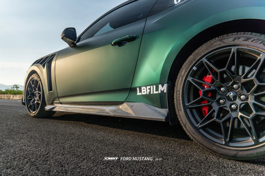 Ford Mustang S650 2.3 Ecoboost 5.0 GT Dark Horse 2024-ON with Aftermarket Parts - V2 Side Skirts Carbon Fiber / FRP from CMST Tuning