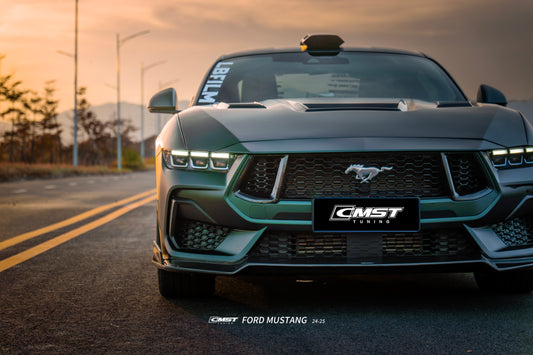 Ford Mustang S650 GT 2024-ON with Aftermarket Parts - V2 Front Lip Carbon Fiber / FRP from CMST Tuning