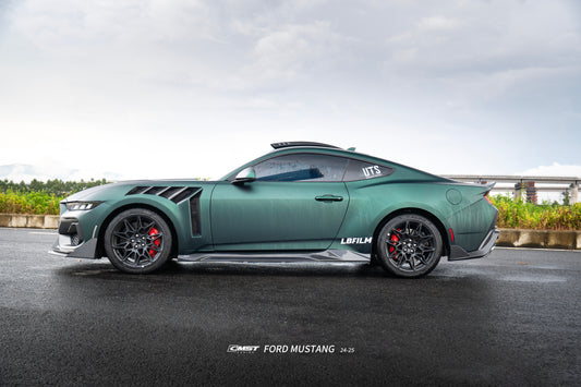 Ford Mustang S650 2.3 Ecoboost 5.0 GT Dark Horse 2024-ON with Aftermarket Parts - V2 Side Skirts Carbon Fiber / FRP from CMST Tuning
