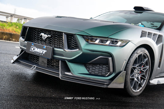 Ford Mustang S650 GT 2024-ON with Aftermarket Parts - V2 Front Lip Carbon Fiber / FRP from CMST Tuning